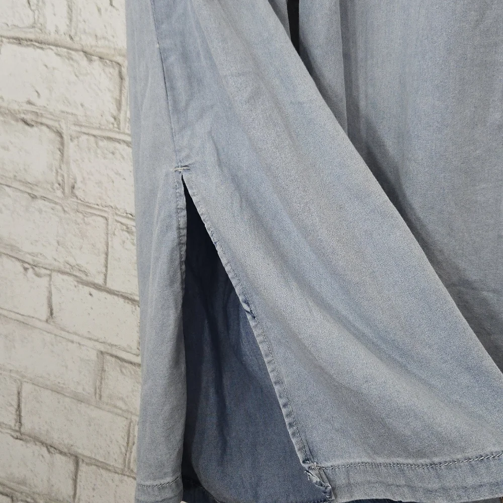 Rewash Light Blue Wide Leg Tie Waist Pants - Picture 9 of 16